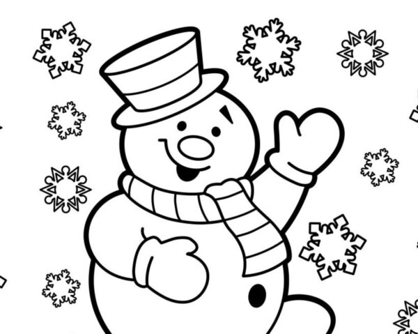 Kardan Adam ve Kar Tanelerini Boyama