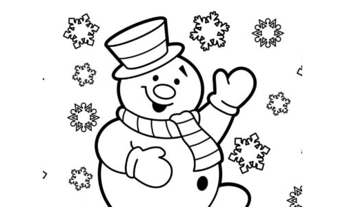 Kardan Adam ve Kar Tanelerini Boyama